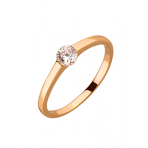 Золотое кольцо с цирконием куб. (01-19333975) фотография