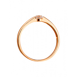 Золотое кольцо с цирконием куб. (01-19333975) фотография