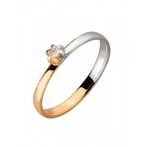 Золотое кольцо с бриллиантом (01-200006975) фотография