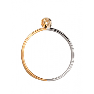 Золотое кольцо с бриллиантом (01-200006975) фотография