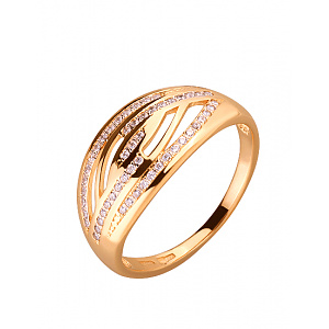 Золотое кольцо с цирконием куб. (01-200104675) фотография