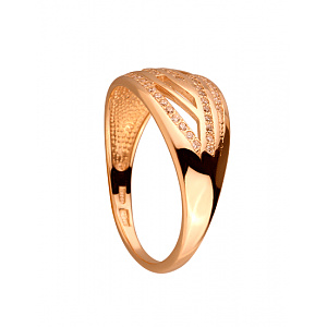 Золотое кольцо с цирконием куб. (01-200104675) фотография