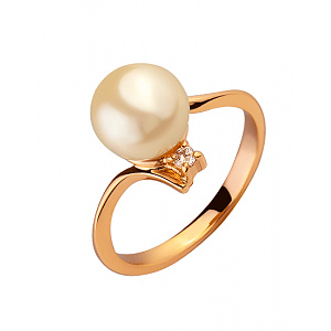 Золота каблучка з діамантами (01-200152575) фотографія