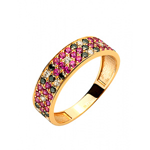 Золота каблучка з цирконієм куб. (01-200365375) фотографія