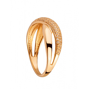 Золотое кольцо с цирконием куб. (01-200449075) фотография