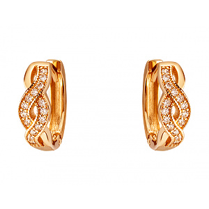 Золотые серьги с цирконием куб. (01-200468475) фотография