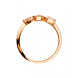 Золотое кольцо с цирконием куб. (01-200481275) фотография