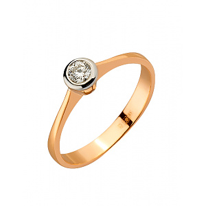 Золотое кольцо с бриллиантом (01-200530775) фотография