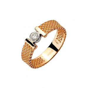 Золота каблучка з діамантом (01-200563575) картинка Золота каблучка з діамантом (01-200563575) фотографія