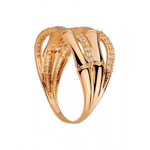 Золота каблучка з цирконієм куб. (01-200590075) фотографія