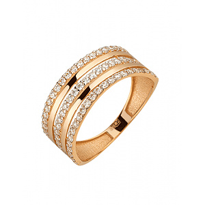 Золота каблучка з цирконієм куб. (01-200599975) фотографія