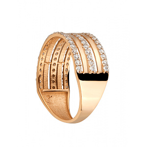 Золота каблучка з цирконієм куб. (01-200599975) фотографія