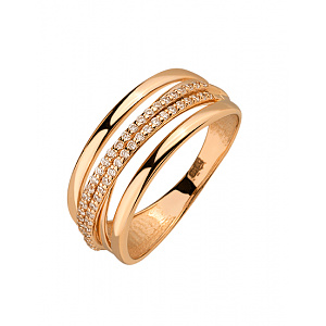 Золотое кольцо с цирконием куб. (01-200602975) фотография