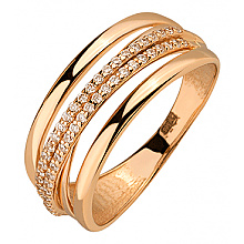 Золотое кольцо с цирконием куб. (01-200602975)