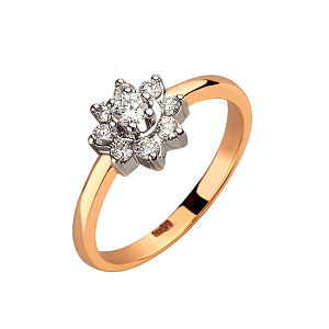 Золотое кольцо с бриллиантами (01-200616875) фотография