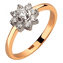 Золота каблучка з діамантами (01-200616875)