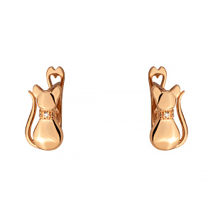 Золоті сережки з фіанітом (цирконієм куб.) (01-200766175) фотографія