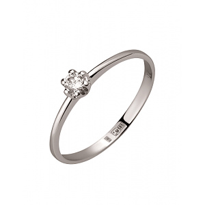 Золота каблучка з діамантом (01-200769675) фотографія