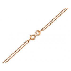 Золотой браслет с фианитом (цирконием куб.) (01-200838375) фотография