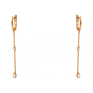 Золотые серьги с фианитом (цирконием куб.) (01-200841775) фотография