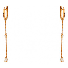 Золотые серьги с фианитом (цирконием куб.) (01-200841775)