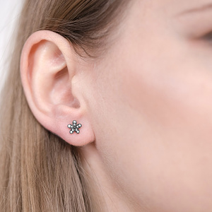 Золотые серьги с бриллиантами (11б_с-066) фотография