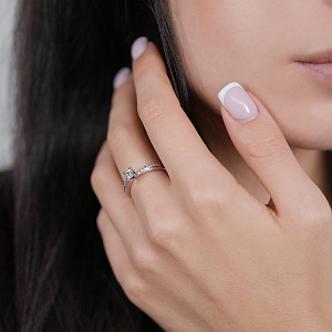 Золотое кольцо с бриллиантами (2б_к-205) фотография