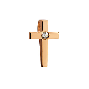 Золотой крестик с бриллиантом (1б_п-054) фотография
