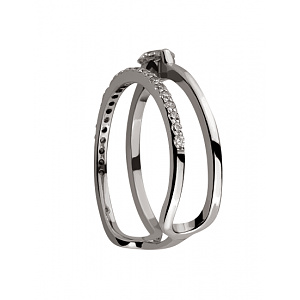 Золотое кольцо с цирконием куб. (01-18967576) фотография