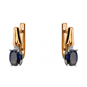 Золоті сережки з цирконієм куб. (01-19252776) фотографія