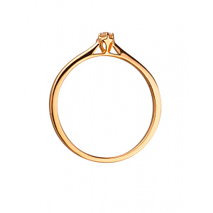 Золотое  кольцо с бриллиантом (01-200063876) фотография