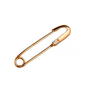 Золота шпилька з цирконієм куб. (01-200336476) фотографія