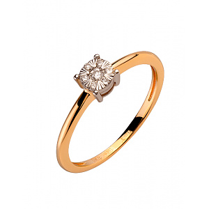 Золотое кольцо с бриллиантами (01-200365376) фотография