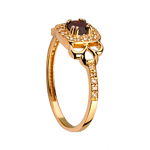 Золотое кольцо с гранатом (01-200388276) фотография