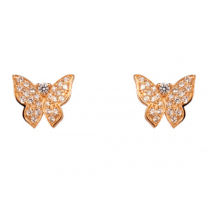 Золотые серьги с цирконием куб. (01-200447876) фотография