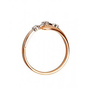 Золота каблучка з діамантами (01-200449076) фотографія