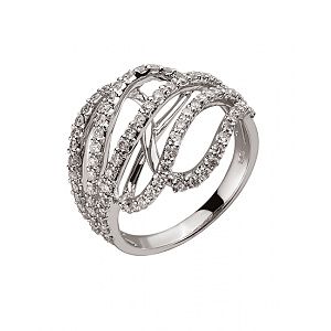 Золота каблучка з діамантами (01-200473876) фотографія