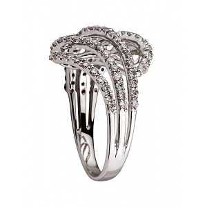 Золота каблучка з діамантами (01-200473876) фотографія