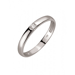 Золота обручка з діамантом (01-200745976) фотографія