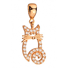 Золотий кулон з фіанітом (цирконієм куб.) (01-200766176)