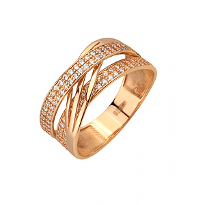 Золота каблучка з фіанітом (цирконієм куб.) (01-200769676) фотографія