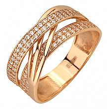 Золота каблучка з фіанітом (цирконієм куб.) (01-200769676)