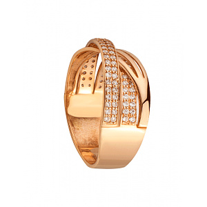 Золота каблучка з фіанітом (цирконієм куб.) (01-200769676) фотографія