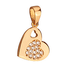 Золотой кулон с фианитом (цирконием куб.) (01-200788576)