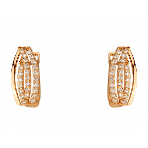 Золотые серьги с фианитом (цирконием куб.) (01-200838376) фотография