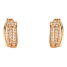 Золотые серьги с фианитом (цирконием куб.) (01-200838376)