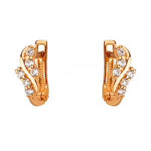 Золоті сережки з фіанітом (цирконієм куб.) (01-200845076) фотографія