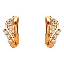 Золоті сережки з фіанітом (цирконієм куб.) (01-200845076)
