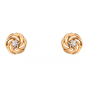 Золоті сережки з фіанітом (цирконієм куб.) (01-200845176) фотографія