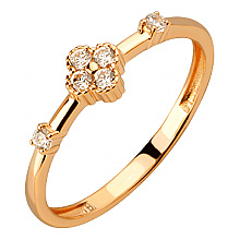 Золота каблучка з фіанітом (цирконієм куб.) (01-200858176)